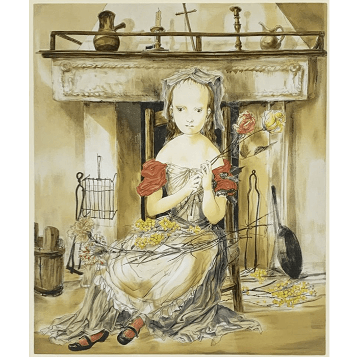 藤田嗣治、 秋田の行事 部分 、希少画集画、新品高級額 悔しい 額装付  