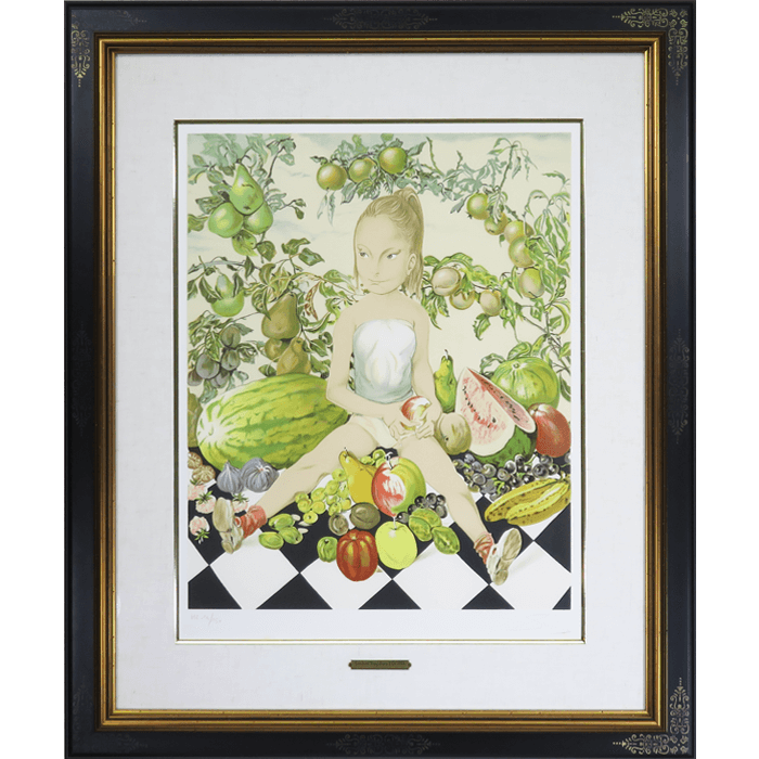 花を持つ少女 リトグラフ 藤田嗣治 | 絵画販売・買取