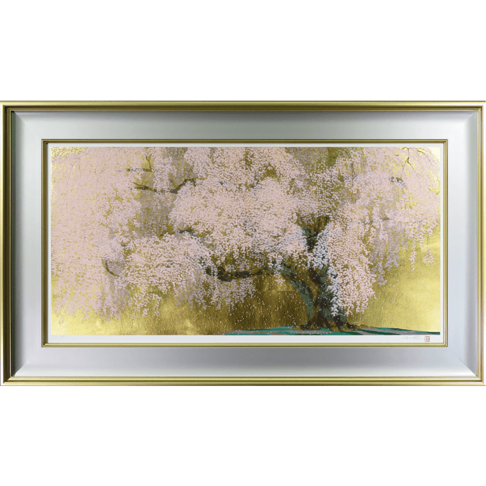 醍醐寺三宝院枝垂櫻吹雪 中島千波 | 絵画販売・買取