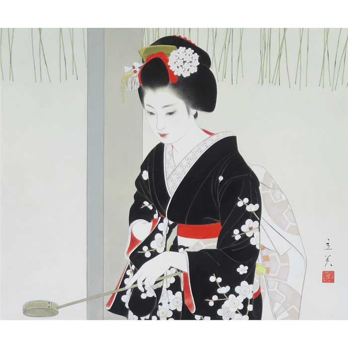 保証期間美人画 日本の女 志村立美 「仕度」 限定450部 木版画8号 額装 悠々洞出版 絵画