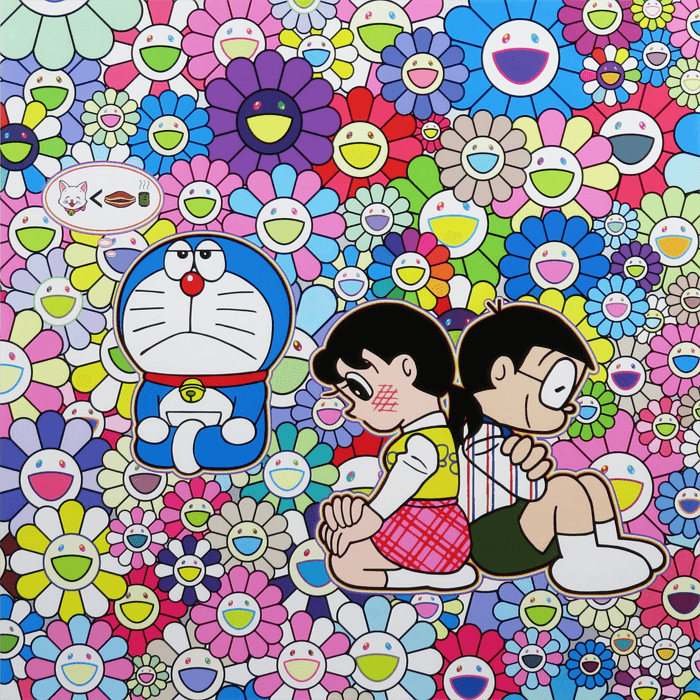 村上隆 ドラえもん 初恋 そして我思う、今夜のディナーのことなど 版画  