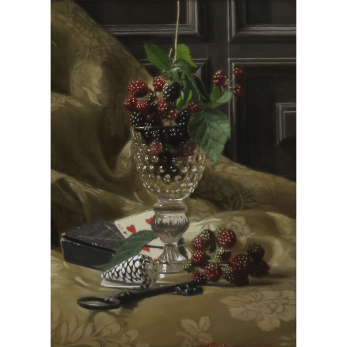 グラスに持った木苺とトランプ 4号