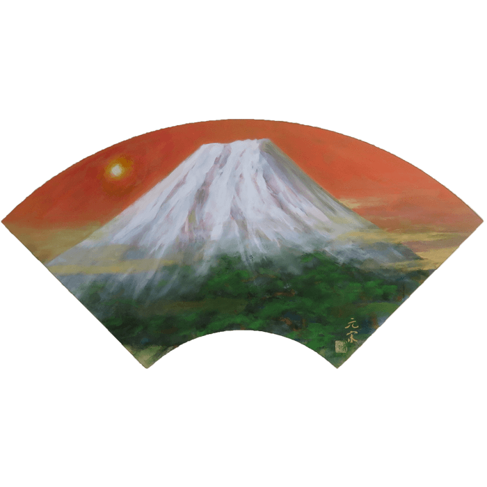 富嶽青松 扇面