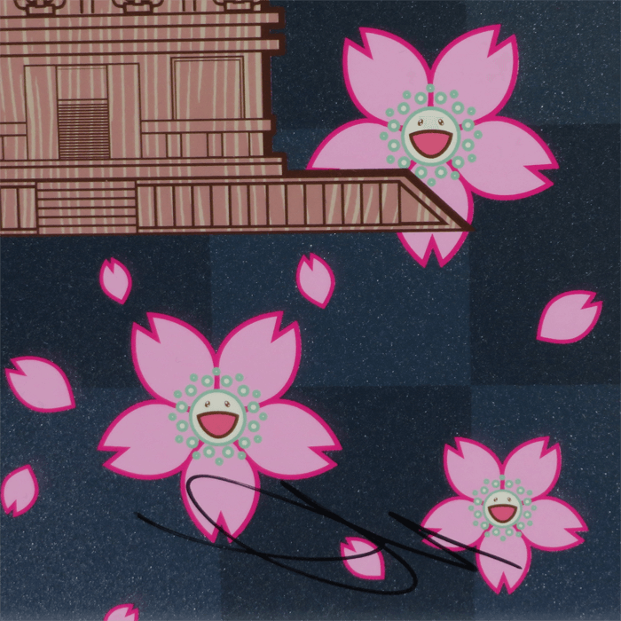 京都の舞妓さん 赤に桜 オフセット