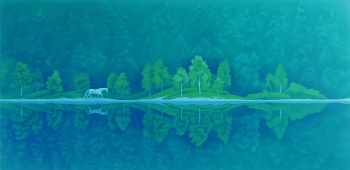 東山魁夷 緑の詩 リトグラフ 画像