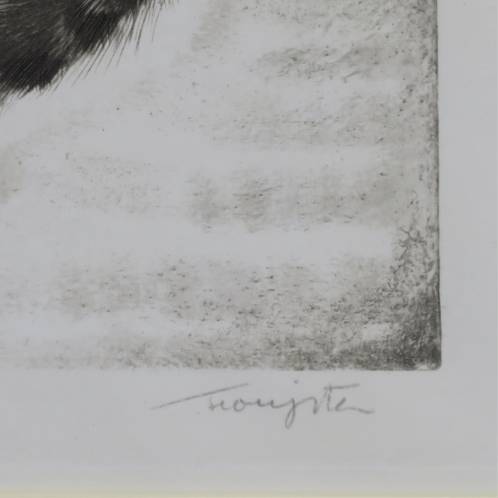 眠る猫:「猫十態」より エッチング