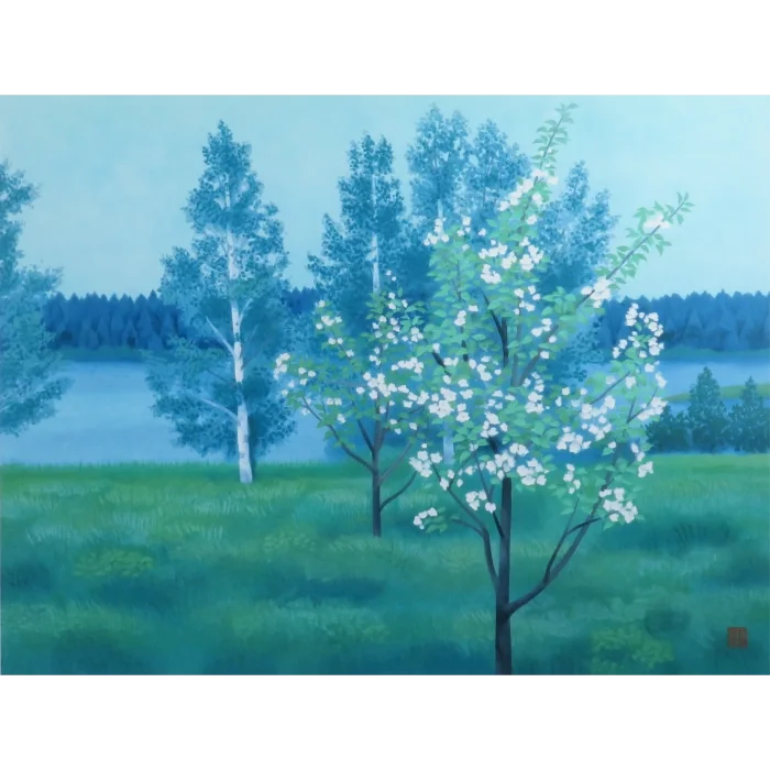 湖畔の春 リトグラフ
