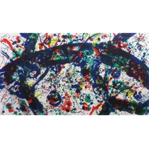 サムフランシス「Untitled（Lembark-L.172）」の額装済のリトグラフ作品、絵のみ