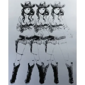 江口寿史「cow girls」のシルクスクリーン作品イメージ