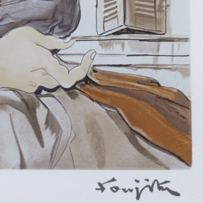 猫と二人の少女 シルクスクリーン